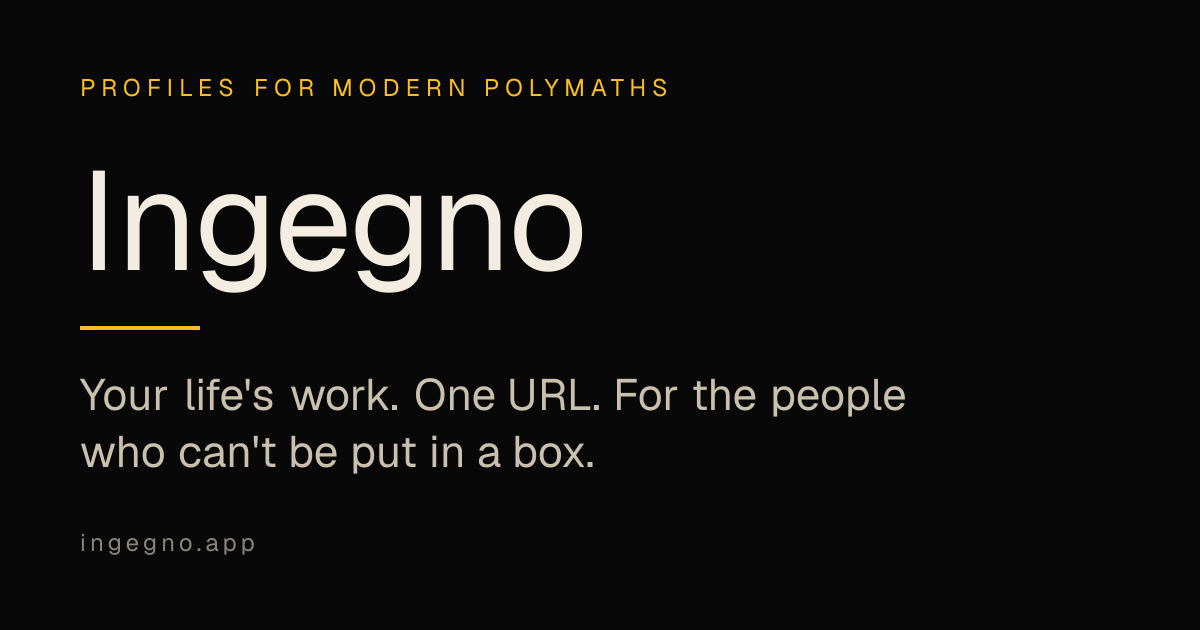I'm 18 and I built a profile page for people who do too many things to explain logo